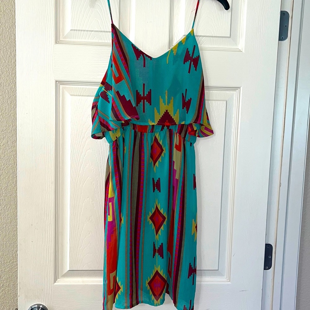 On Twelfth Aztec print dress